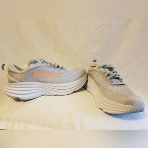 HOKA Bondi 8 Wide Running Shoe, 7.5, Harbor Mist/Lunar Rock